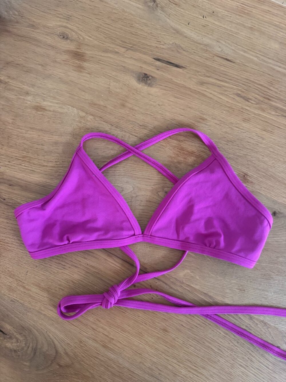 Jolyn Triangle Bikini Top — Hot Pink/Magenta | XL